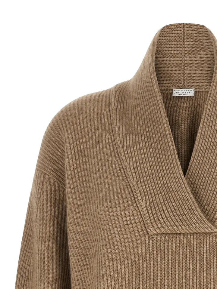 Brunello Cucinelli Beige Cashmere Cardigan