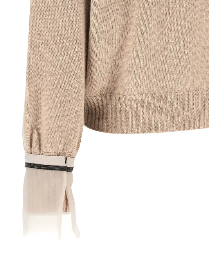 Brunello Cucinelli Beige Cashmere Cardigan