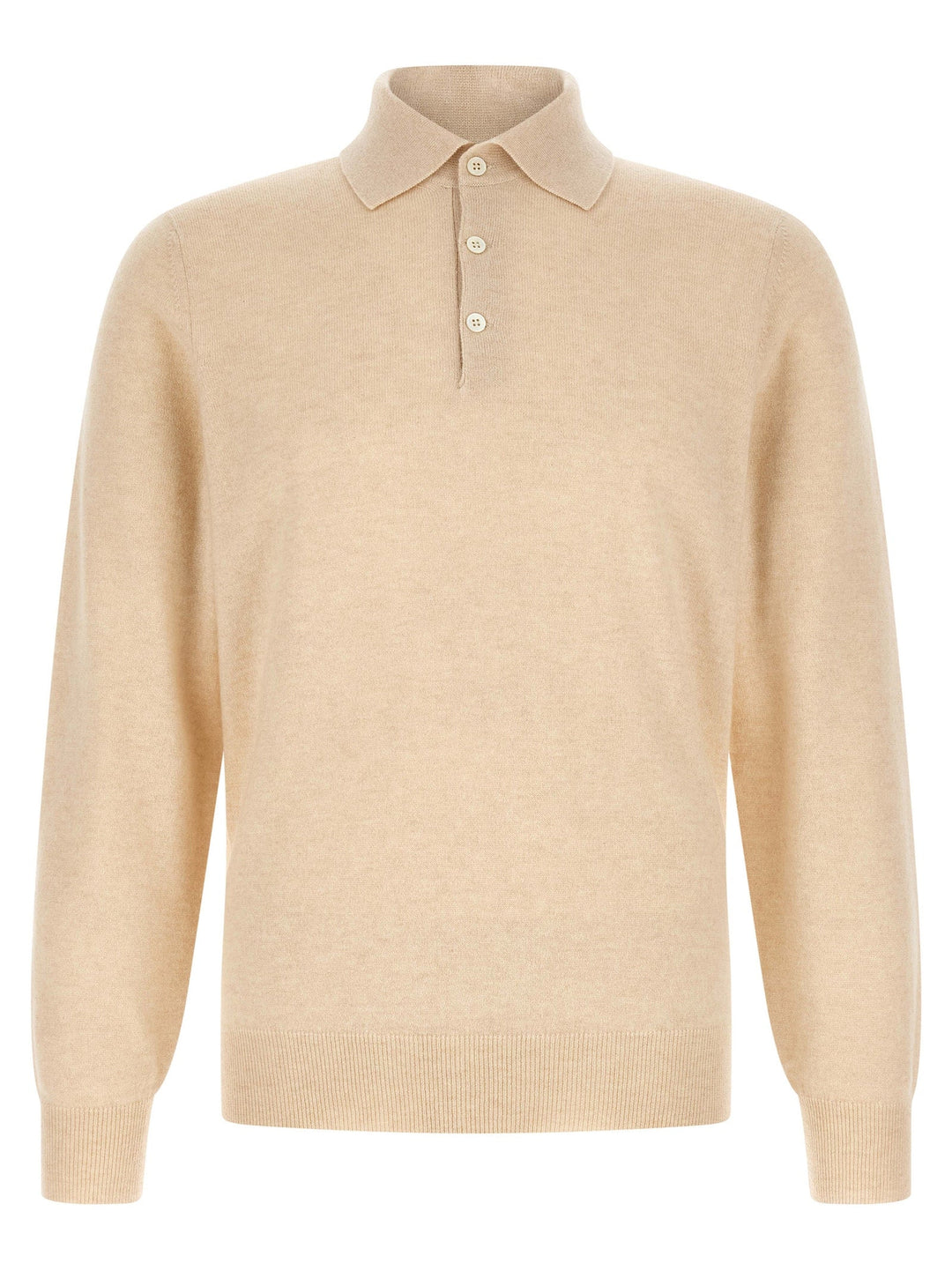 Brunello Cucinelli Beige Cashmere Polo Shirt