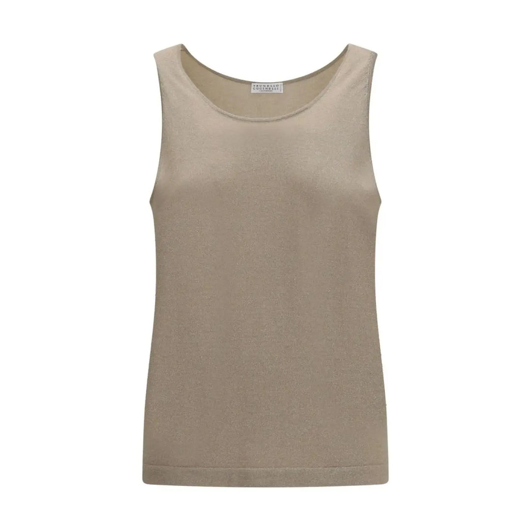 Brunello Cucinelli Beige Cashmere Tank Tops