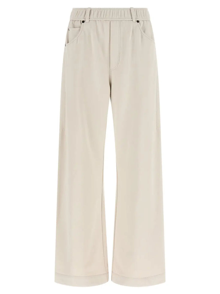 Brunello Cucinelli Beige Cotton Athletic Pants