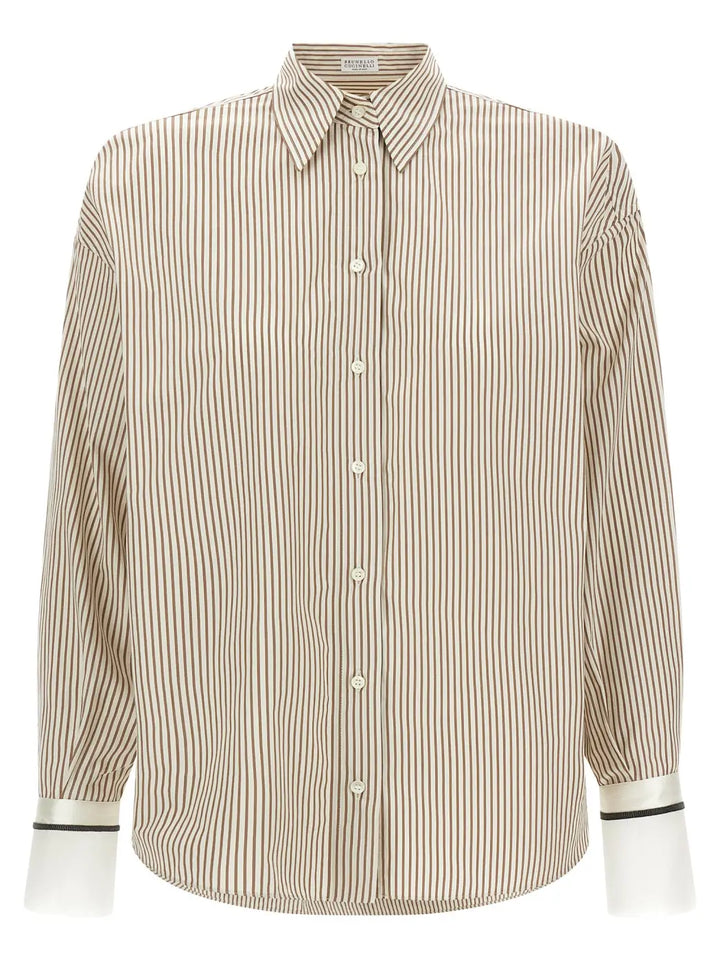 Brunello Cucinelli Beige Cotton Blouse