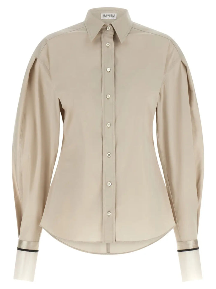 Brunello Cucinelli Beige Cotton Blouse