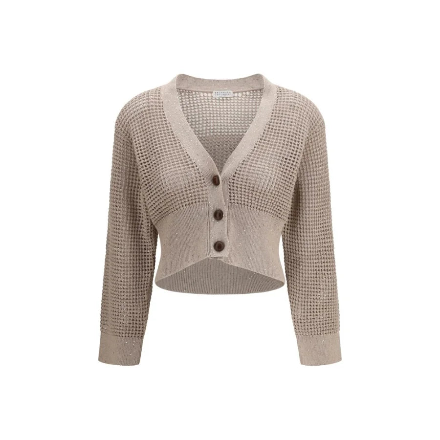 Brunello Cucinelli Beige Cotton Cardigan