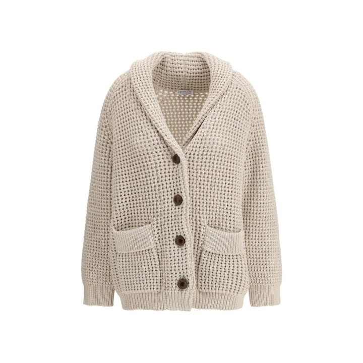 Brunello Cucinelli Beige Cotton Cardigan