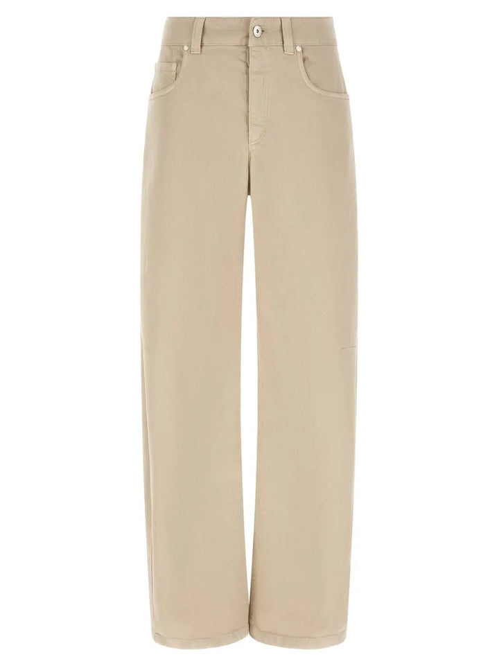 Brunello Cucinelli Beige Cotton Casual Pants