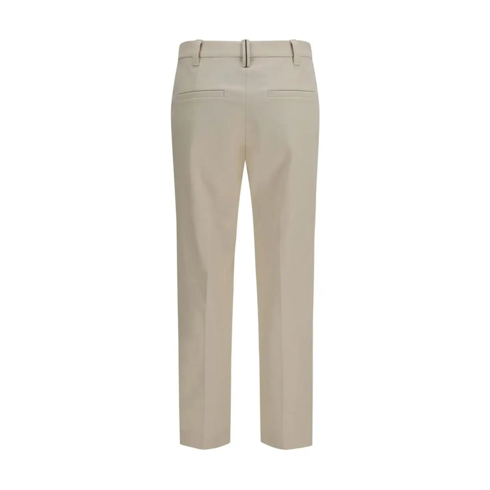 Brunello Cucinelli Beige Cotton Dress Pants