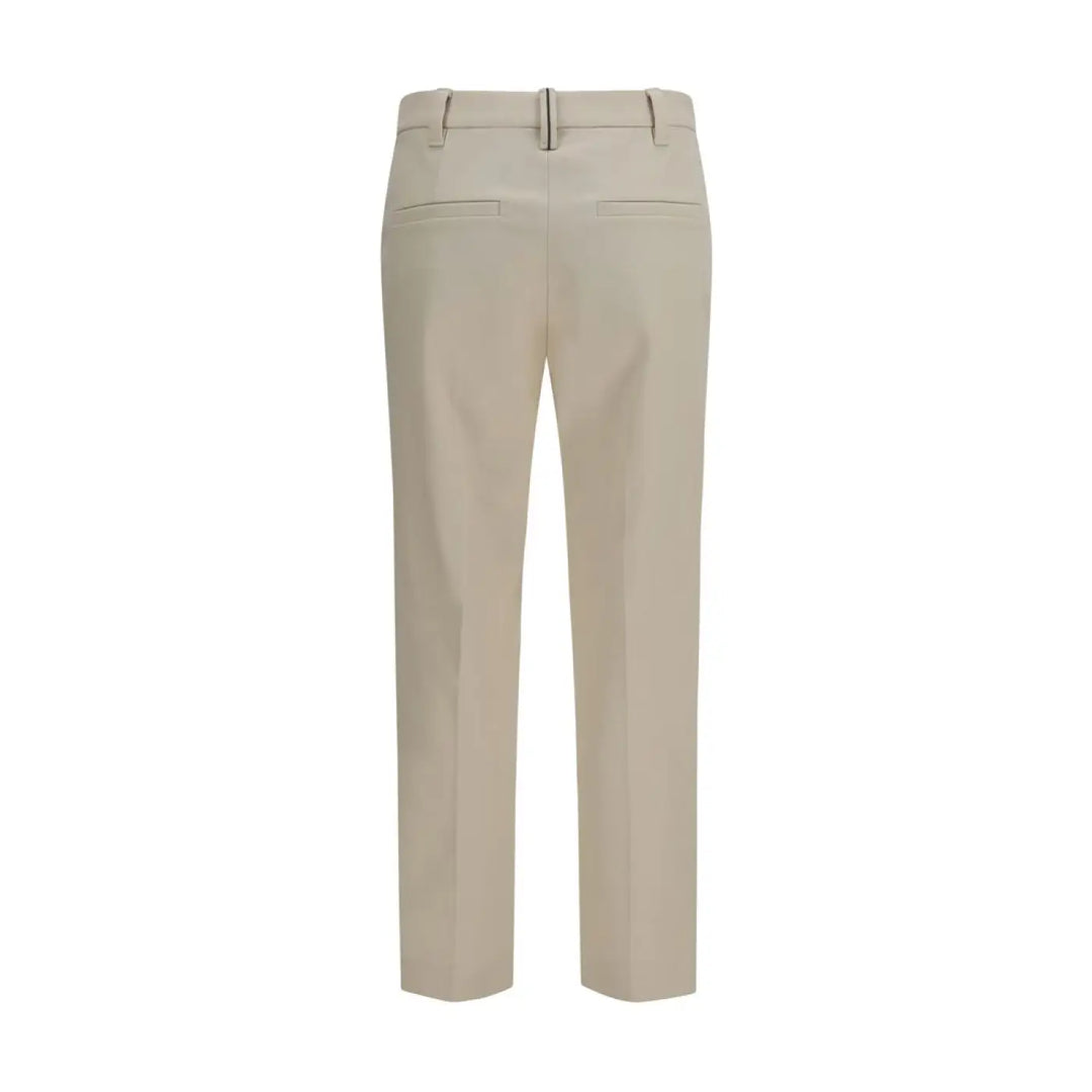 Brunello Cucinelli Beige Cotton Dress Pants