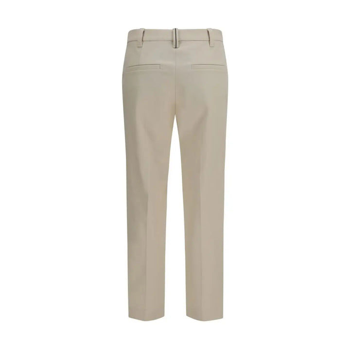 Brunello Cucinelli Beige Cotton Dress Pants
