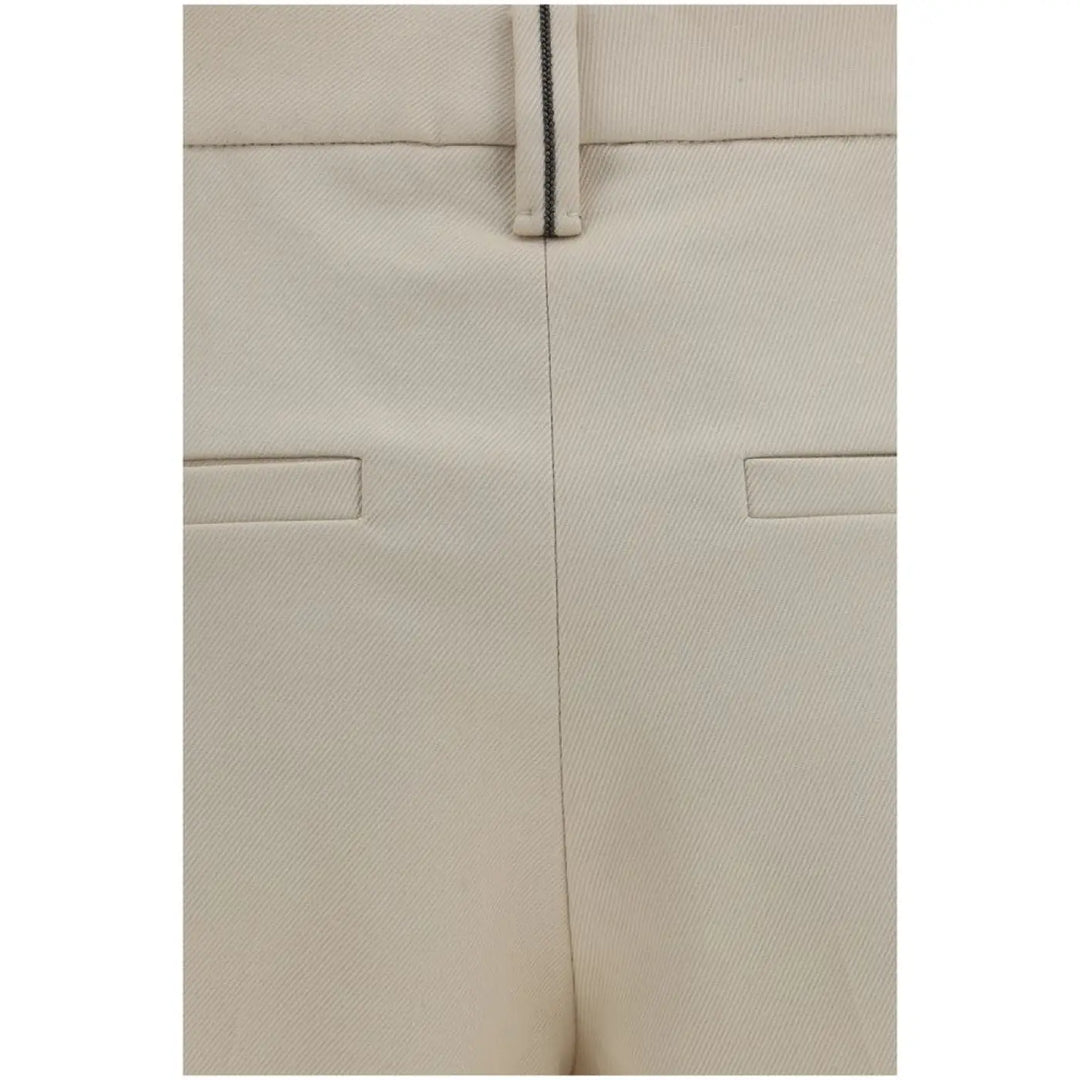 Brunello Cucinelli Beige Cotton Dress Pants