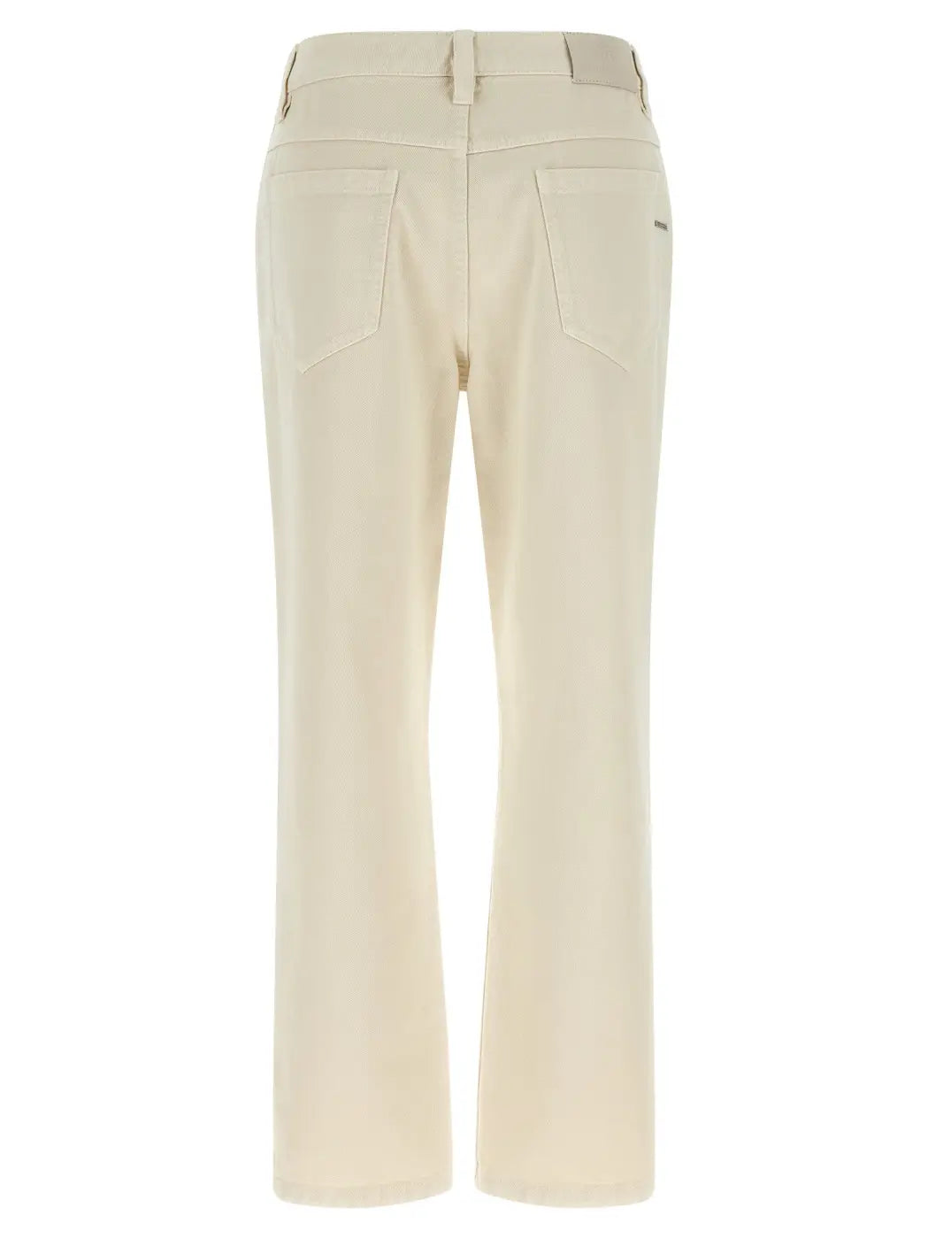 Brunello Cucinelli Beige Cotton Straight-leg Jeans