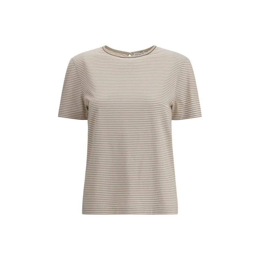 Brunello Cucinelli Beige Cotton T-Shirt