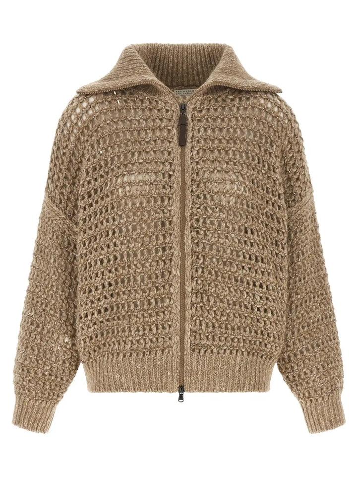 Brunello Cucinelli Beige Elastane Cardigan