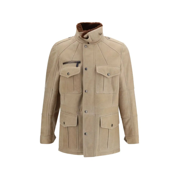 Brunello Cucinelli Beige Lambskin Full-length Jacket