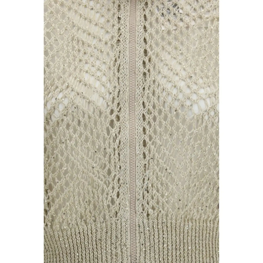 Brunello Cucinelli Beige Linen Cardigan