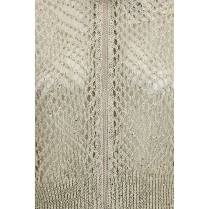 Brunello Cucinelli Beige Linen Cardigan