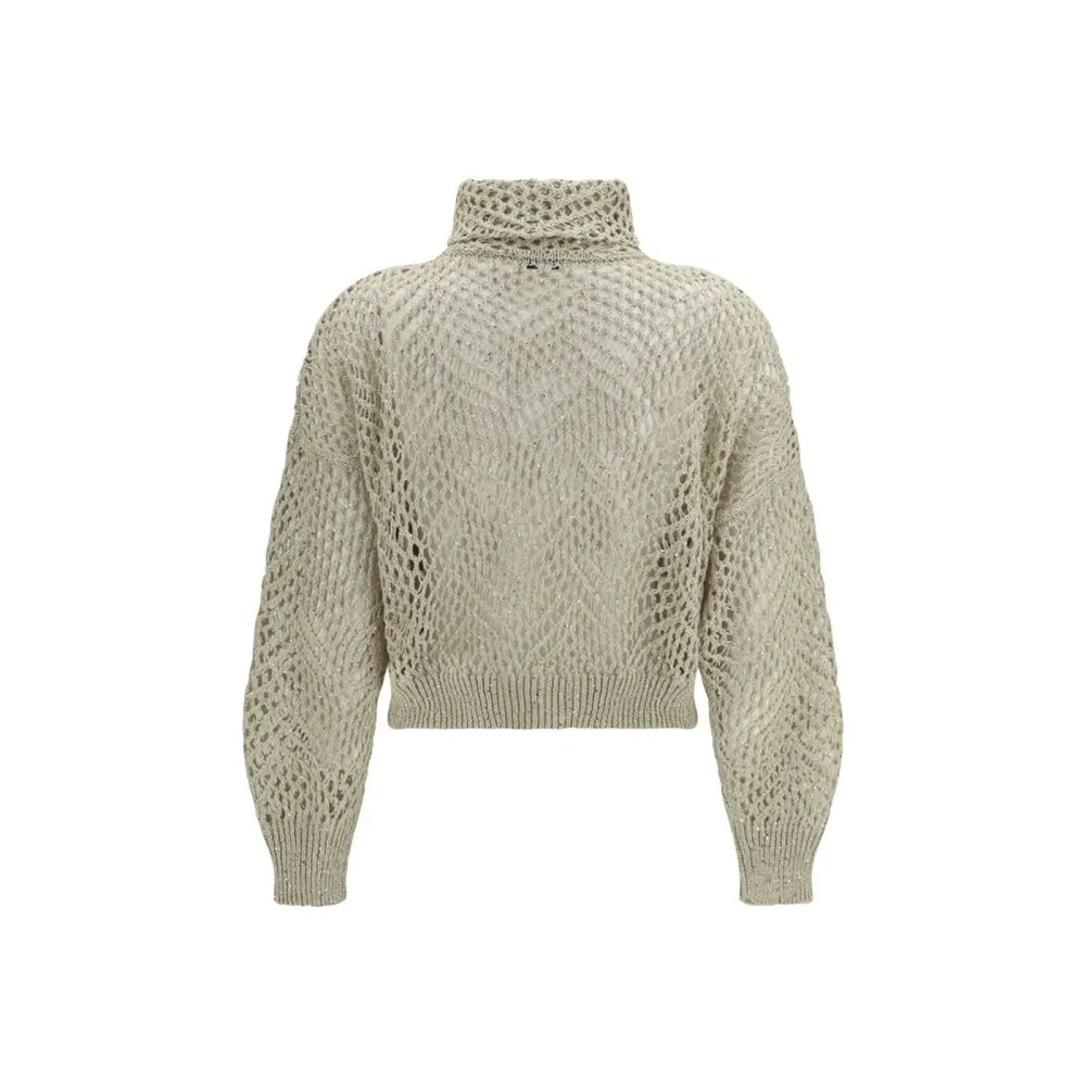 Brunello Cucinelli Beige Linen Cardigan