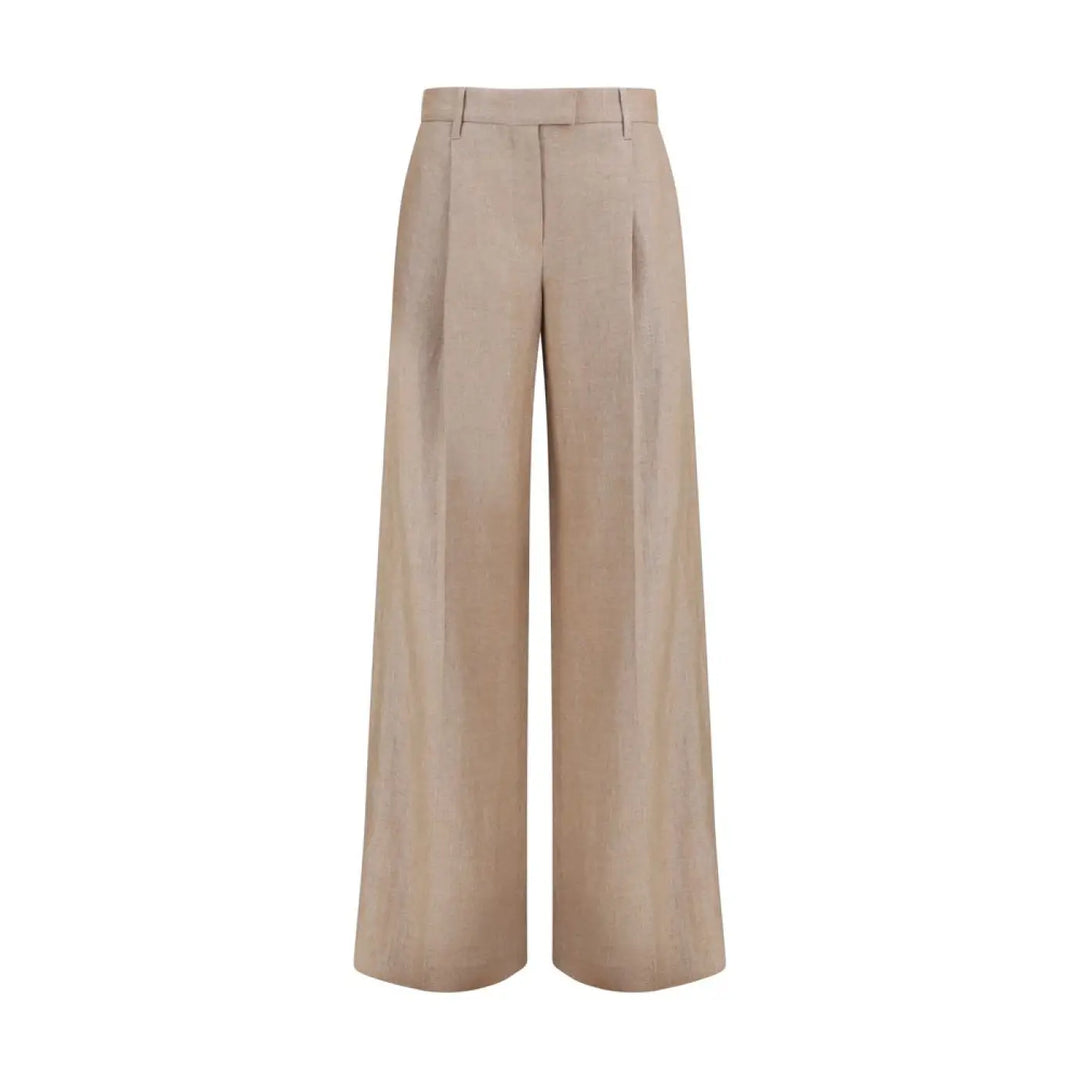 Brunello Cucinelli Beige Linen Casual Pants