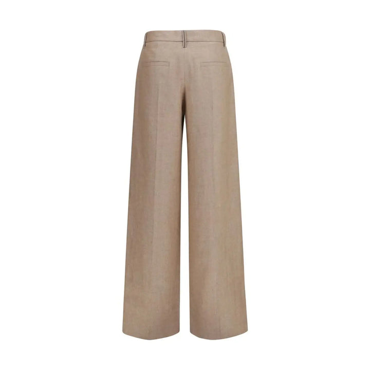 Brunello Cucinelli Beige Linen Casual Pants