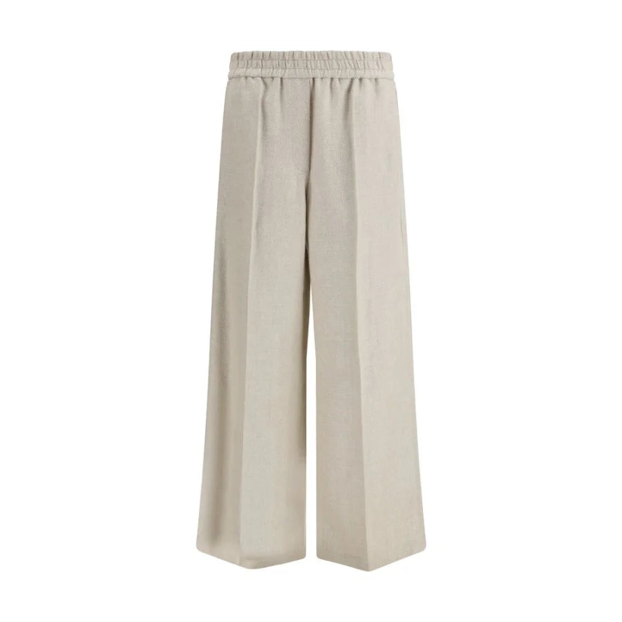 Brunello Cucinelli Beige Linen Casual Pants