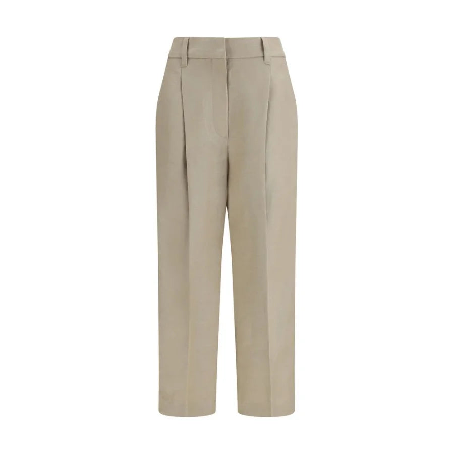 Brunello Cucinelli Beige Linen Casual Pants