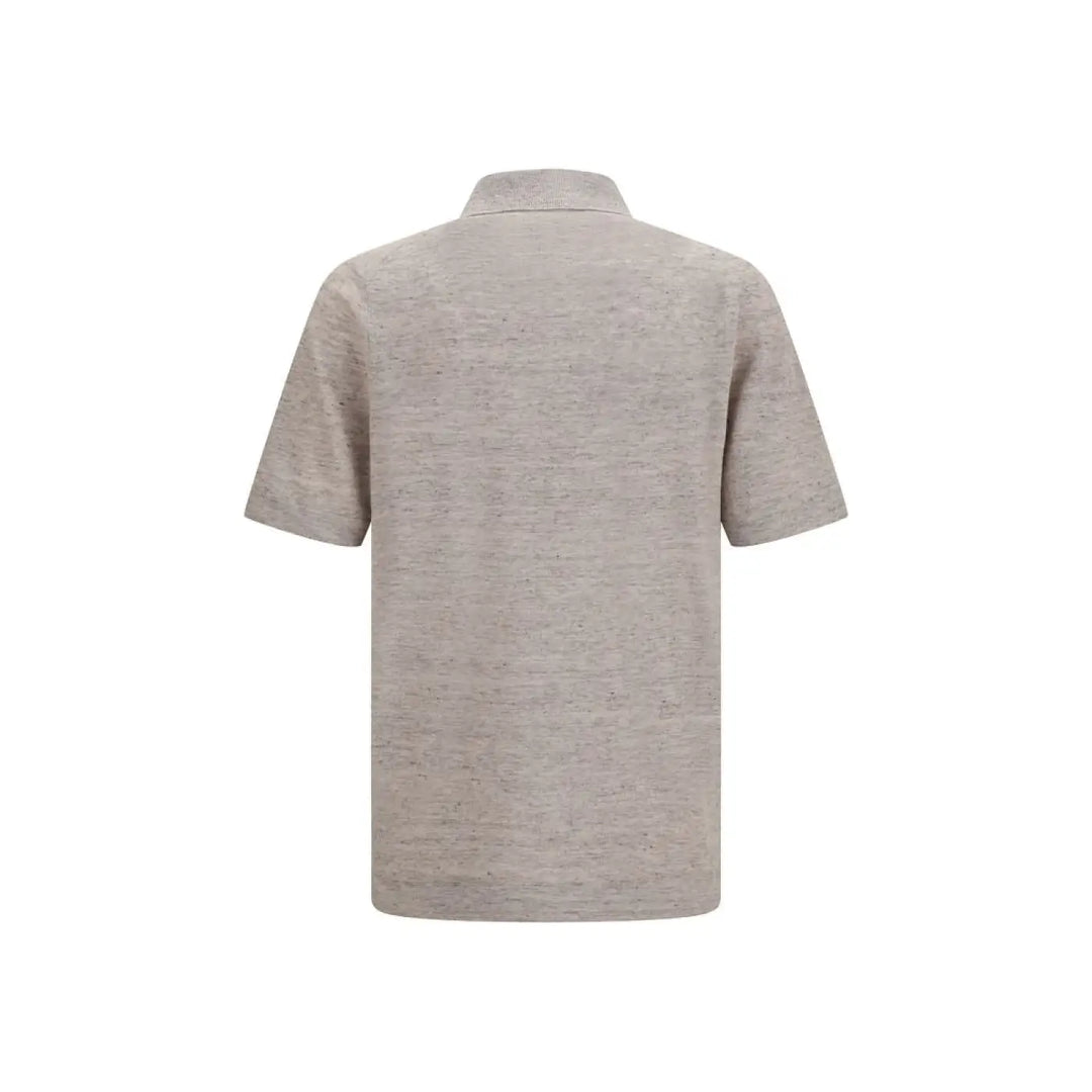 Brunello Cucinelli Beige Linen Polo Shirt