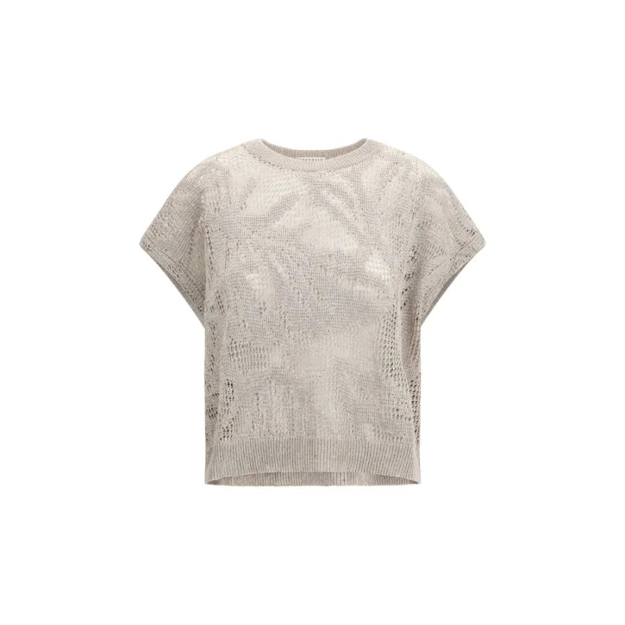 Brunello Cucinelli Beige Linen T-Shirt