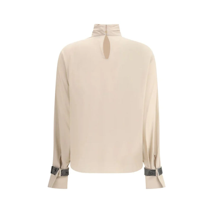 Brunello Cucinelli Beige Silk Blouse