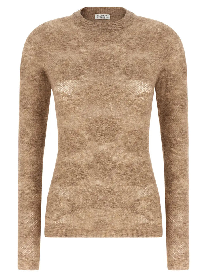 Brunello Cucinelli Beige Silk Cardigan