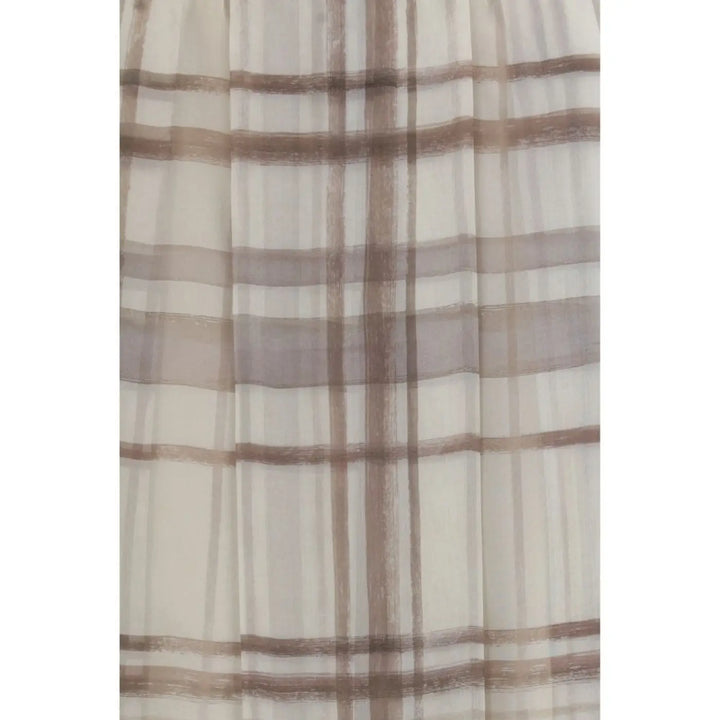 Brunello Cucinelli Beige Silk Midi Skirt