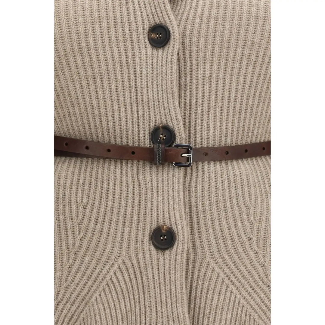Brunello Cucinelli Beige Wool Oves Aries Cardigan
