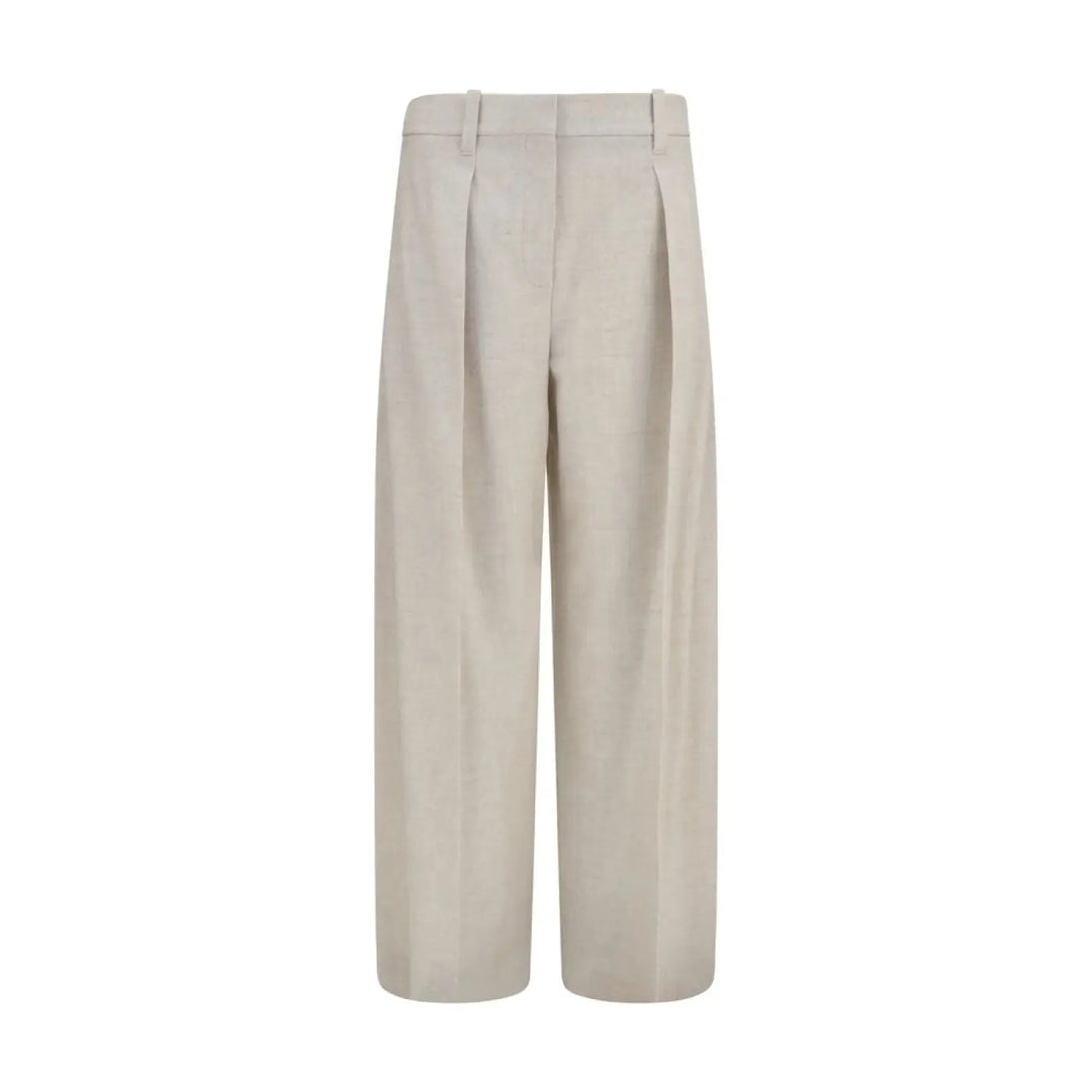 Brunello Cucinelli Beige Wool Oves Aries Dress Pants