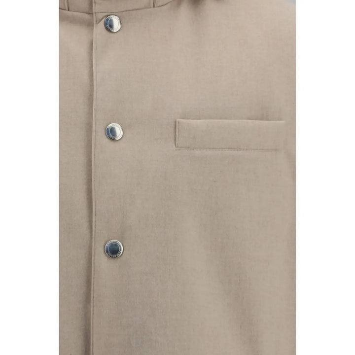 Brunello Cucinelli Beige Wool Oves Aries Sleeveless Jacket