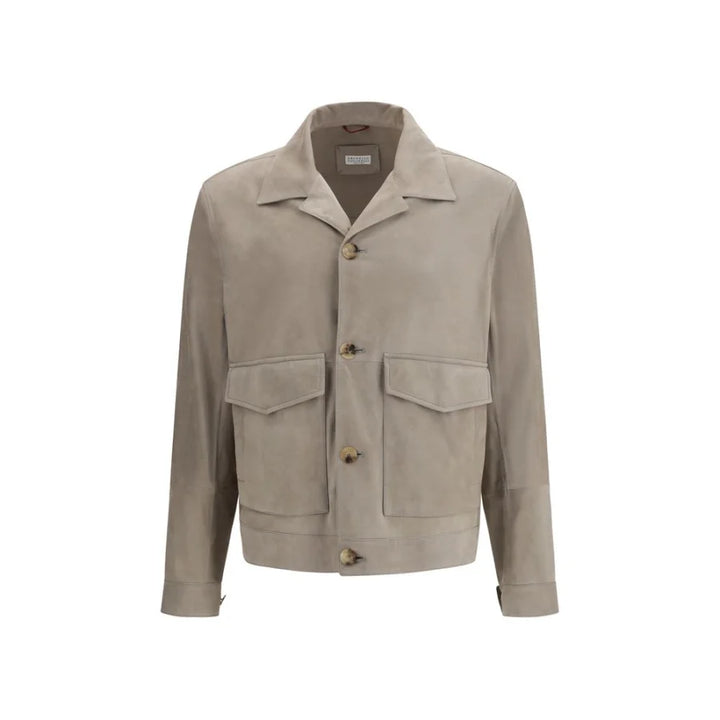Brunello Cucinelli Bicolor Calf Leather Bos Taurus Coat
