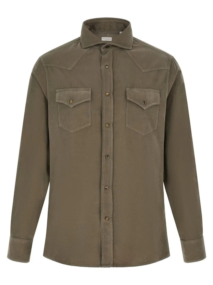 Brunello Cucinelli Bicolor Cotton Blouse