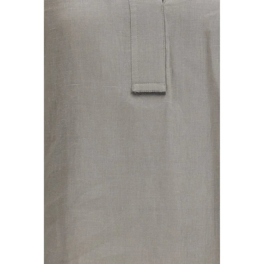 Brunello Cucinelli Bicolor Linen Blouse