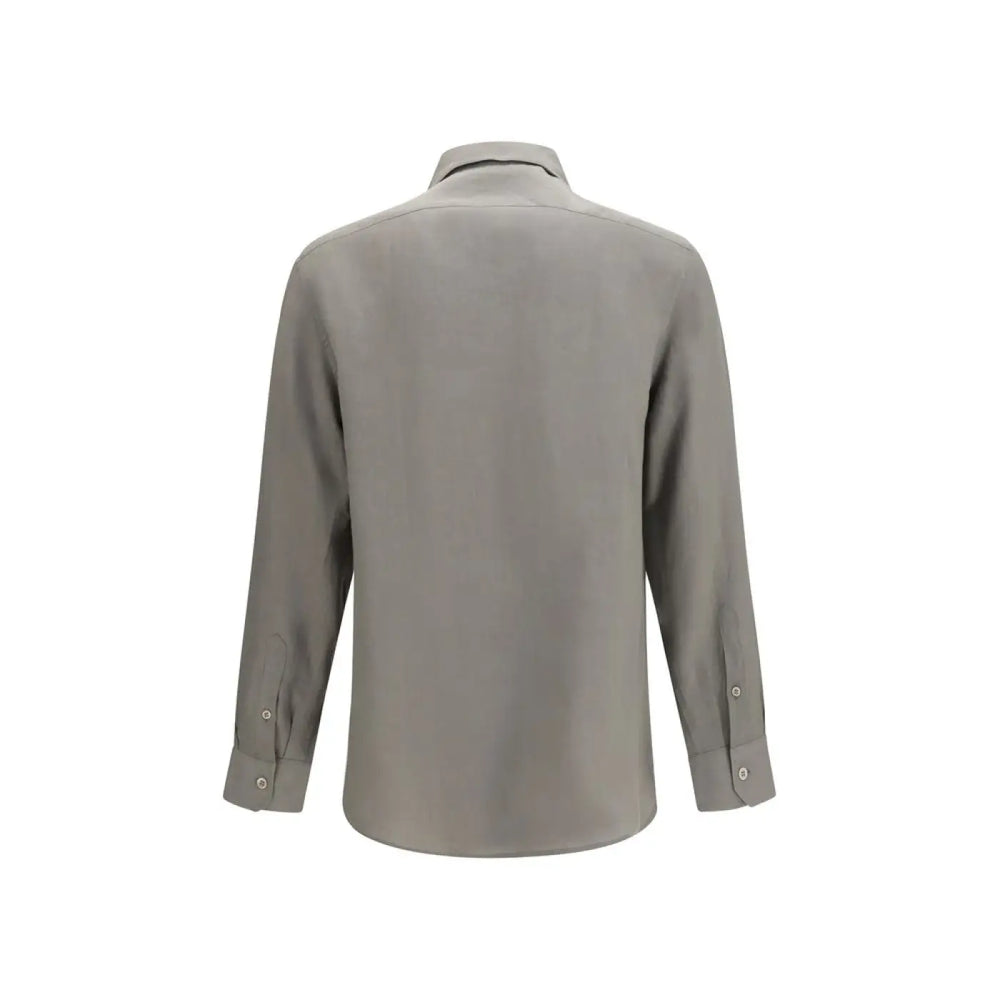 Brunello Cucinelli Bicolor Linen Dress Shirt