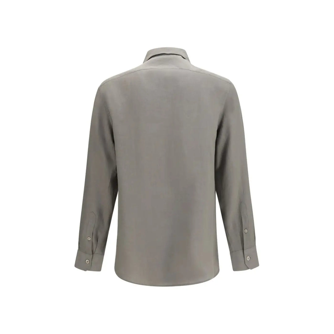 Brunello Cucinelli Bicolor Linen Dress Shirt