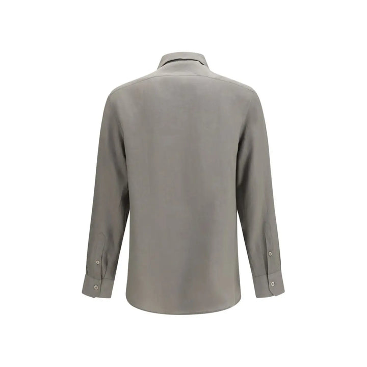Brunello Cucinelli Bicolor Linen Dress Shirt