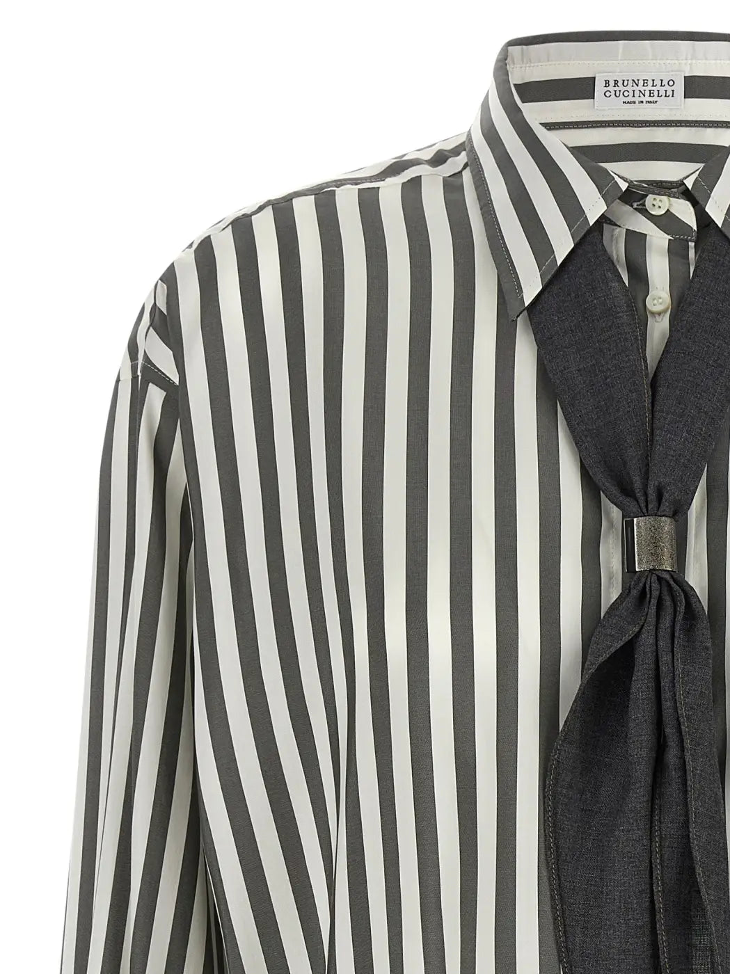 Brunello Cucinelli Bicolor Silk Blouse