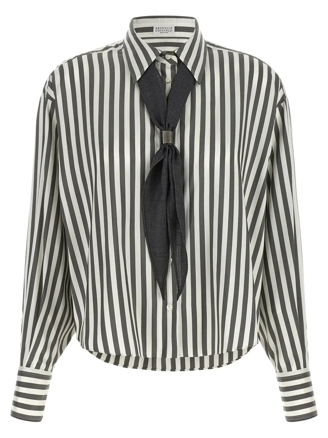 Brunello Cucinelli Bicolor Silk Blouse