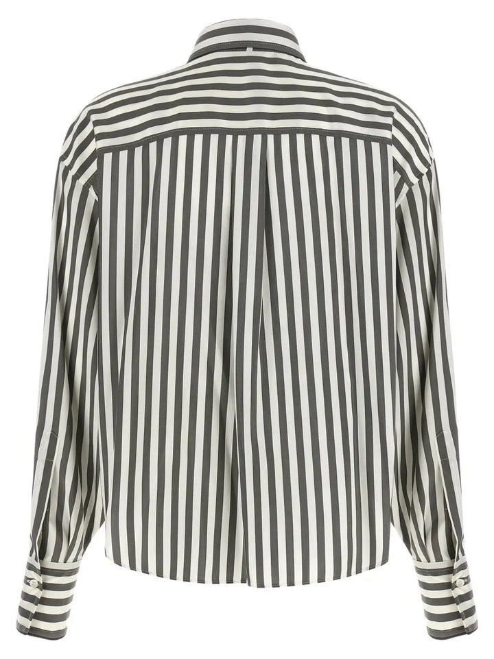 Brunello Cucinelli Bicolor Silk Blouse