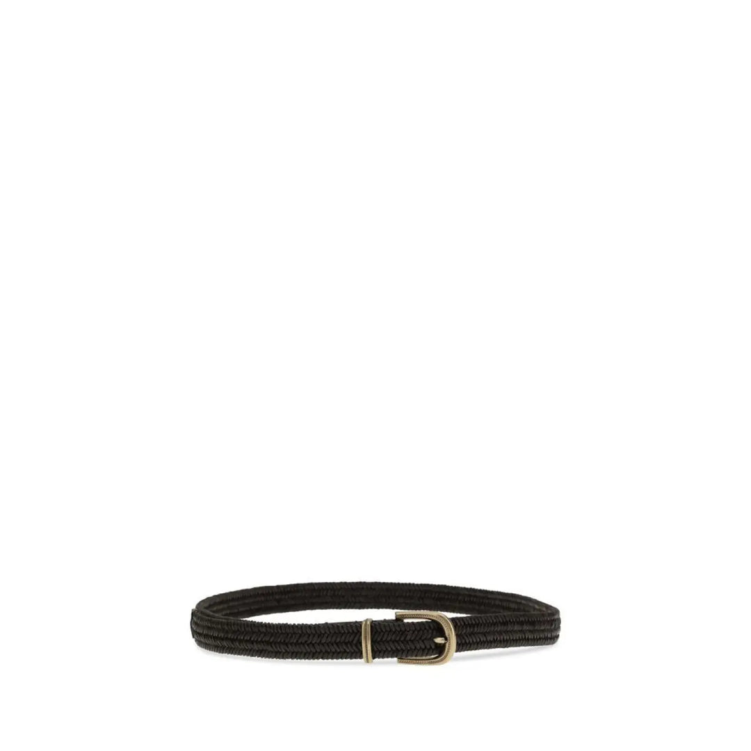 Brunello Cucinelli Black Calf Leather Bos Taurus Regular Belt