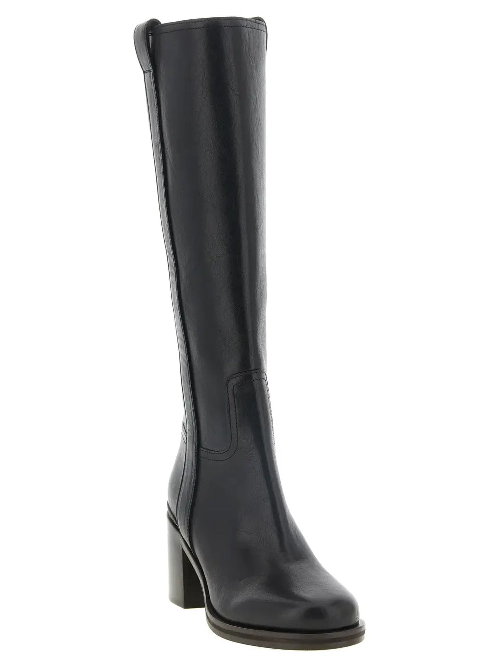 Brunello Cucinelli Black Calfskin Over the Knee