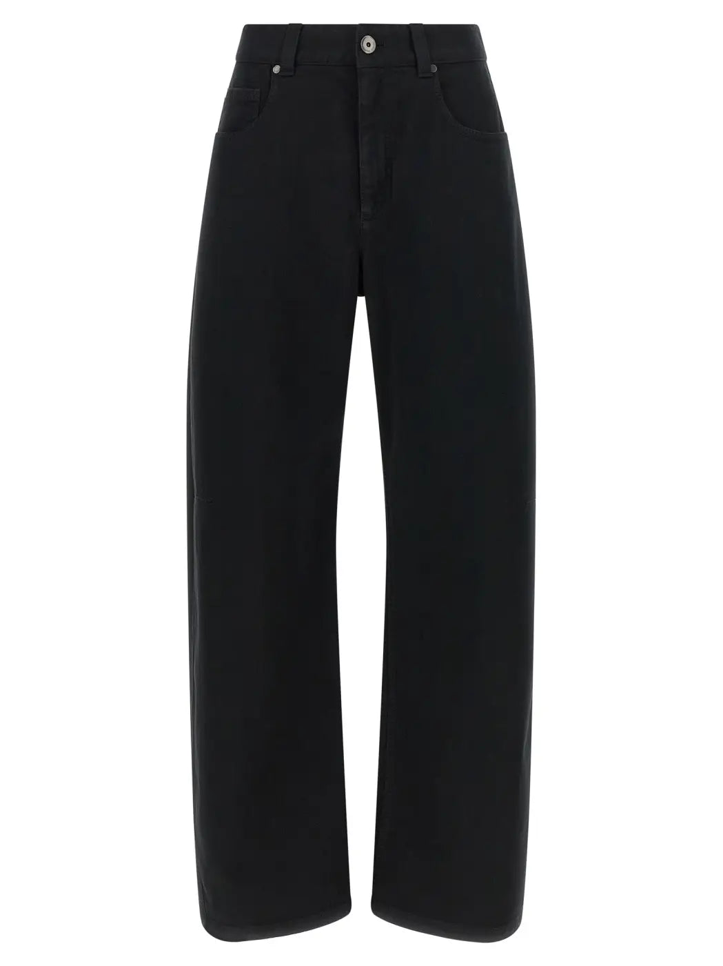 Brunello Cucinelli Black Cotton High-waisted Jean