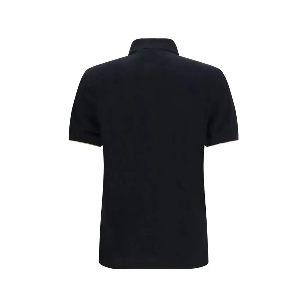 Brunello Cucinelli Black Cotton Polo Shirt