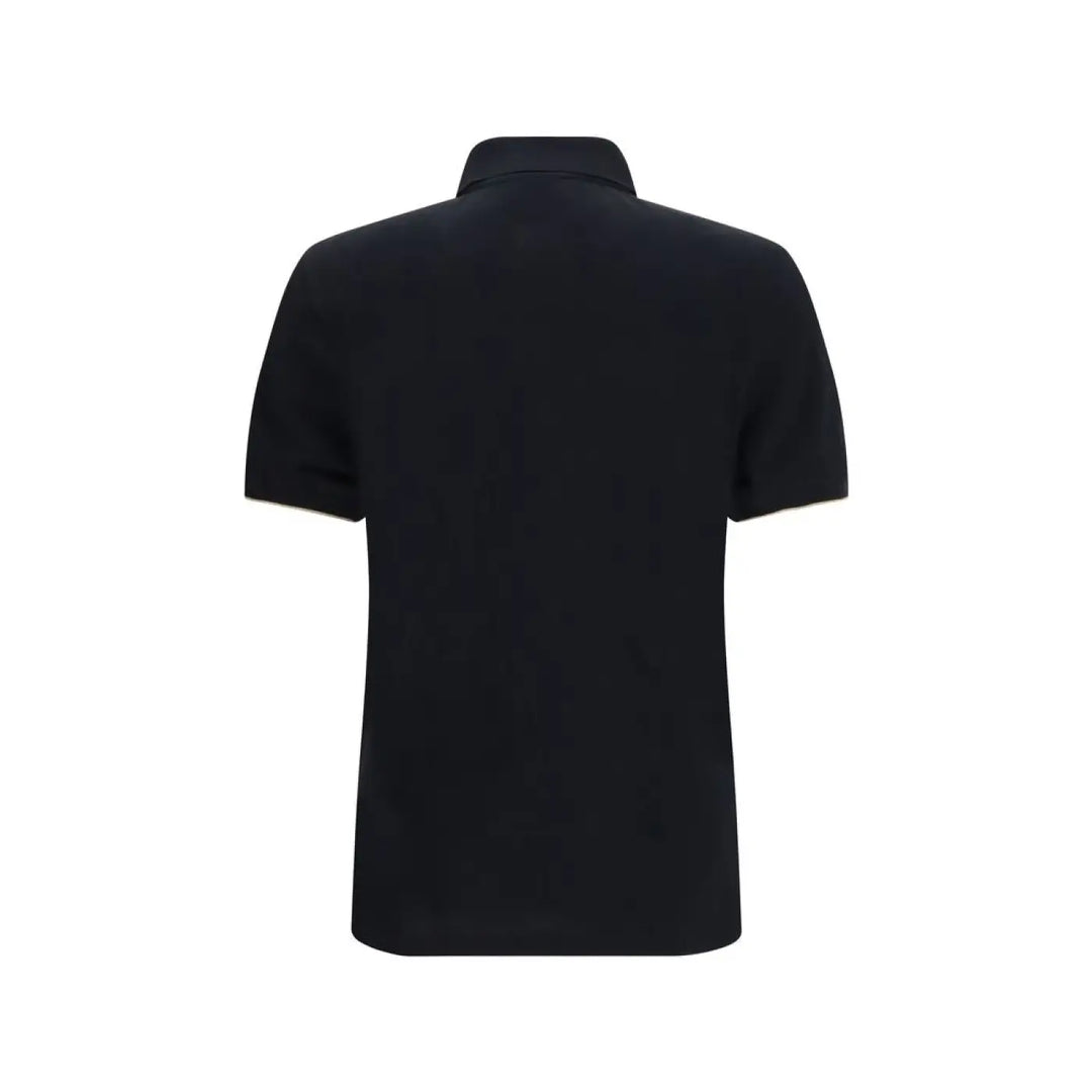 Brunello Cucinelli Black Cotton Polo Shirt
