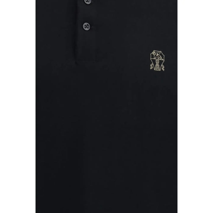 Brunello Cucinelli Black Cotton Polo Shirt