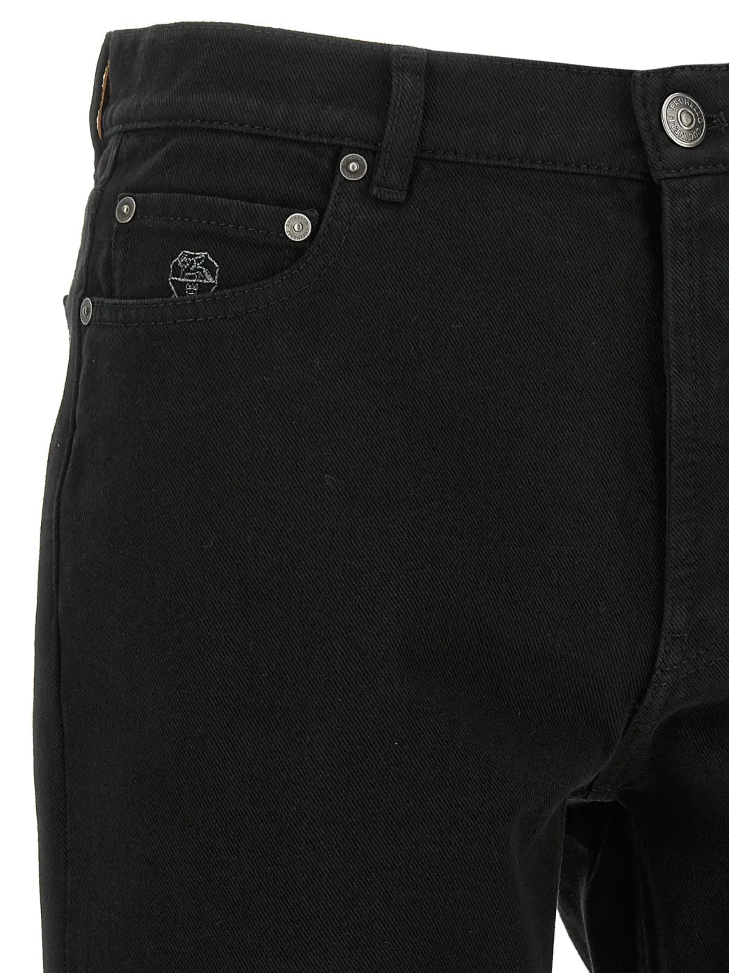 Brunello Cucinelli Black Cotton Straight-leg Jeans