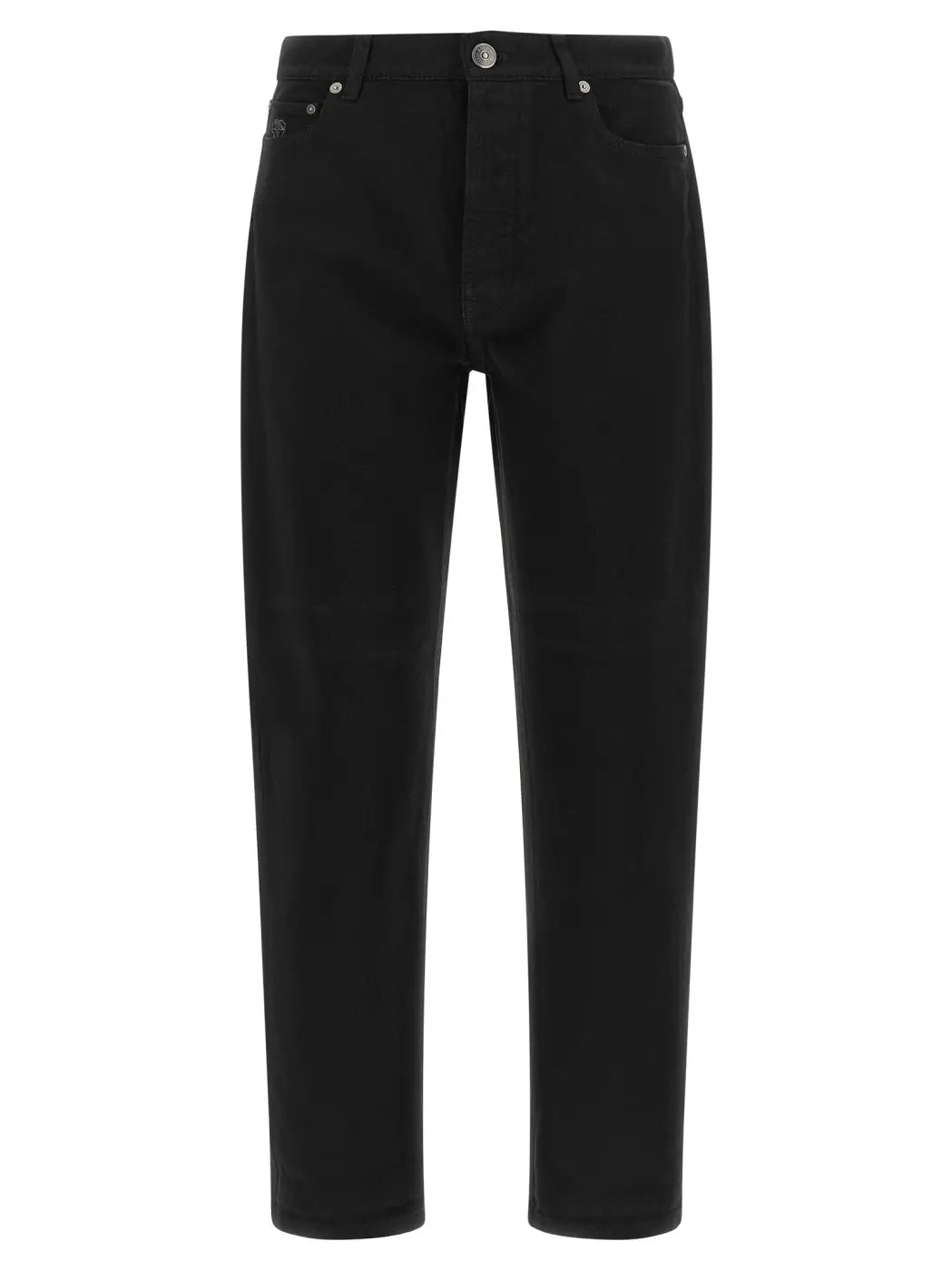 Brunello Cucinelli Black Cotton Straight-leg Jeans